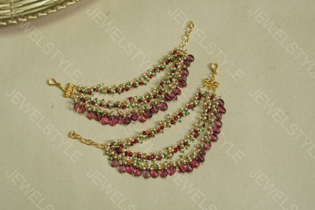 Rodolite Ear Chain (9-36)