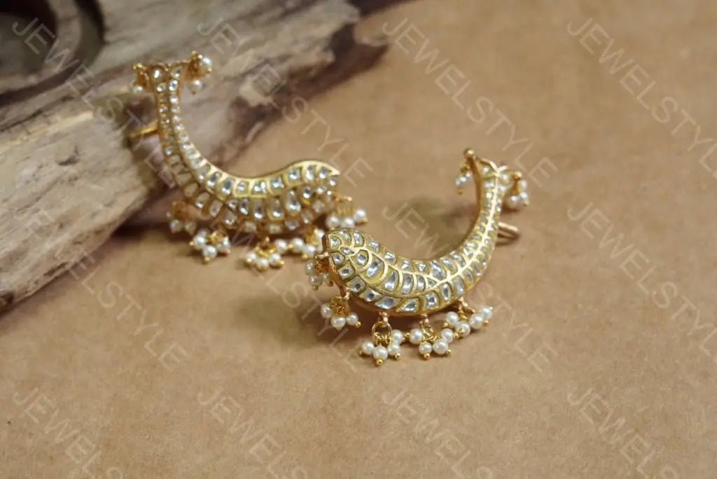 Fish Kundan earcuff(Preorder) 1-339 JEWELSTYLE