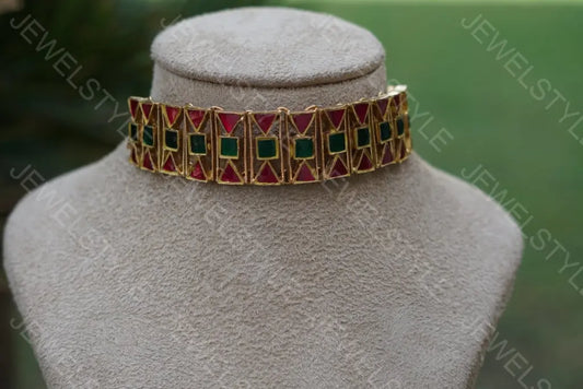 PINK N GREEN CHOKER( 4-1)(PREORDER) JEWELSTYLE