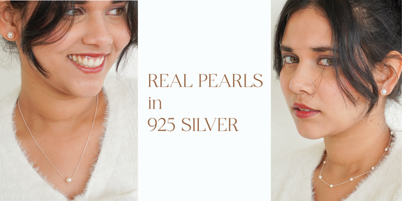 REAL PEARL COLLECTION MADE IN 92.5 SILVER