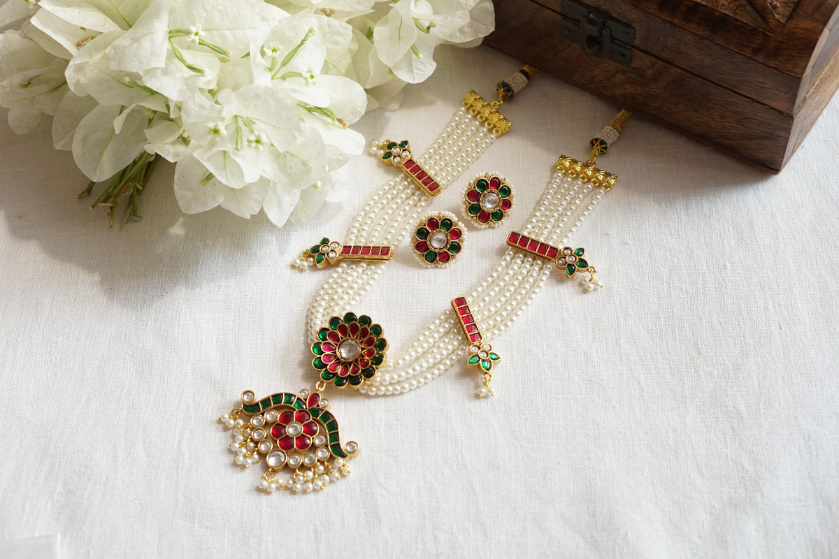 Kundan Necklace Set (4-9727)(R)