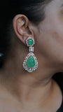 Green Polki Earrings (1-4151)(B)