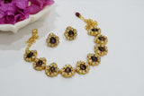 Amethyst Kundan necklace set (4-7249)(R)(Preorder delivers in 20-25days)