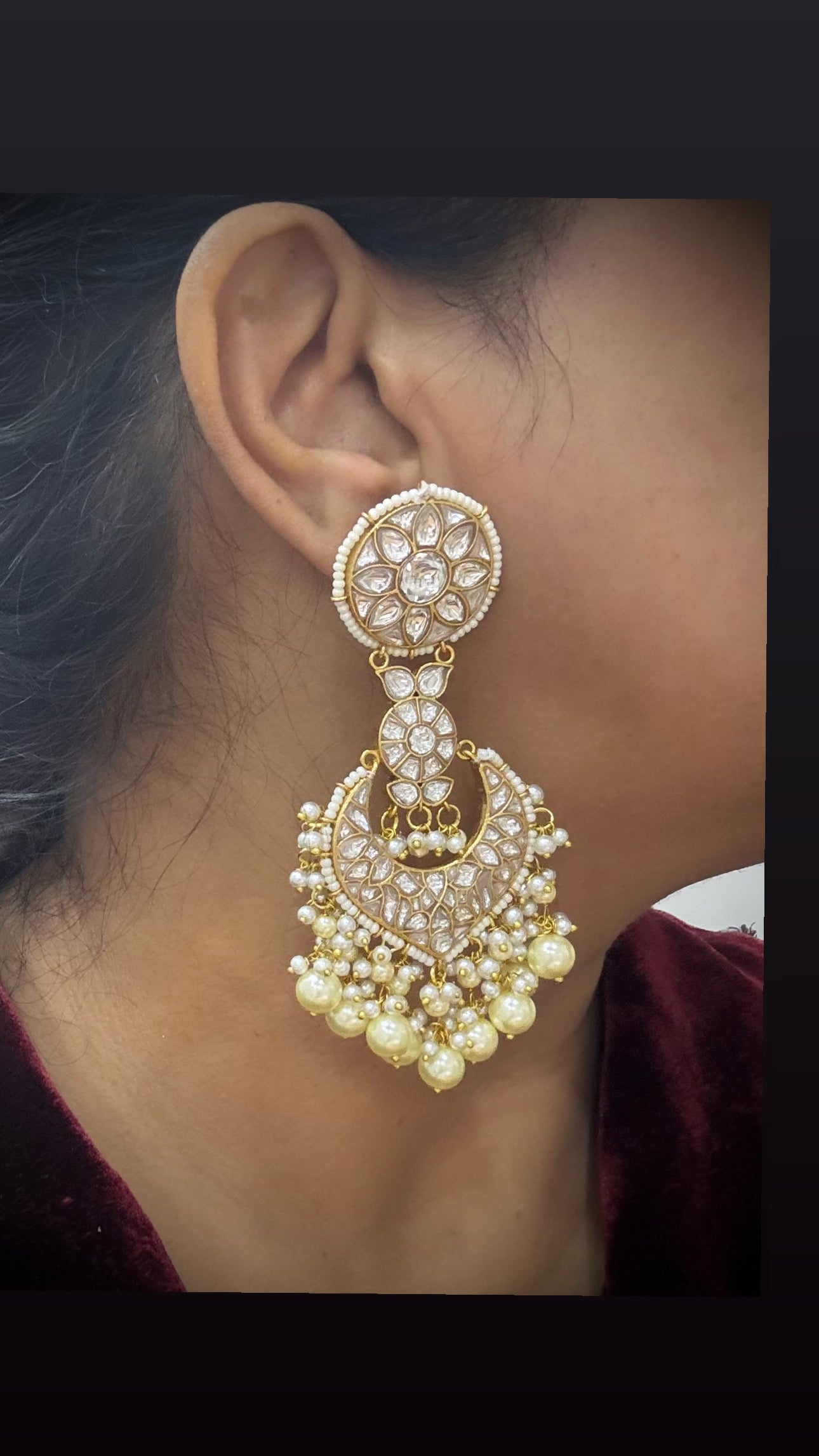 Kundan chandbali(Preorder)(R)(1-1088) - JEWELSTYLE