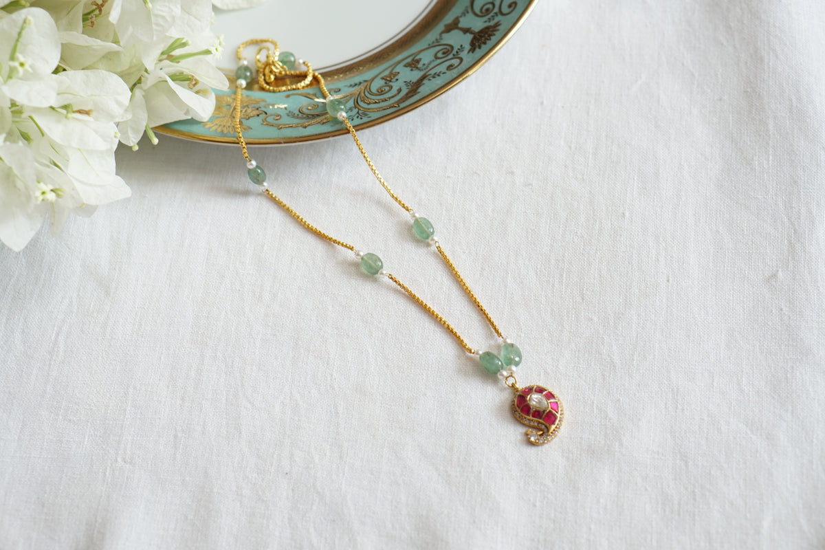 Mango Kundan Pendant(4-9728)(R)