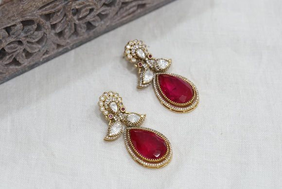 Red Polki earring (1-3765(B)
