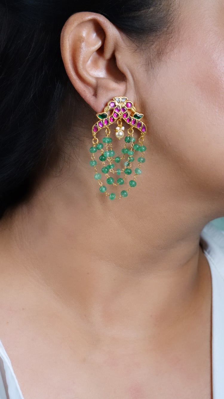 Kundan earrings (1-3760)(K) - JEWELSTYLE