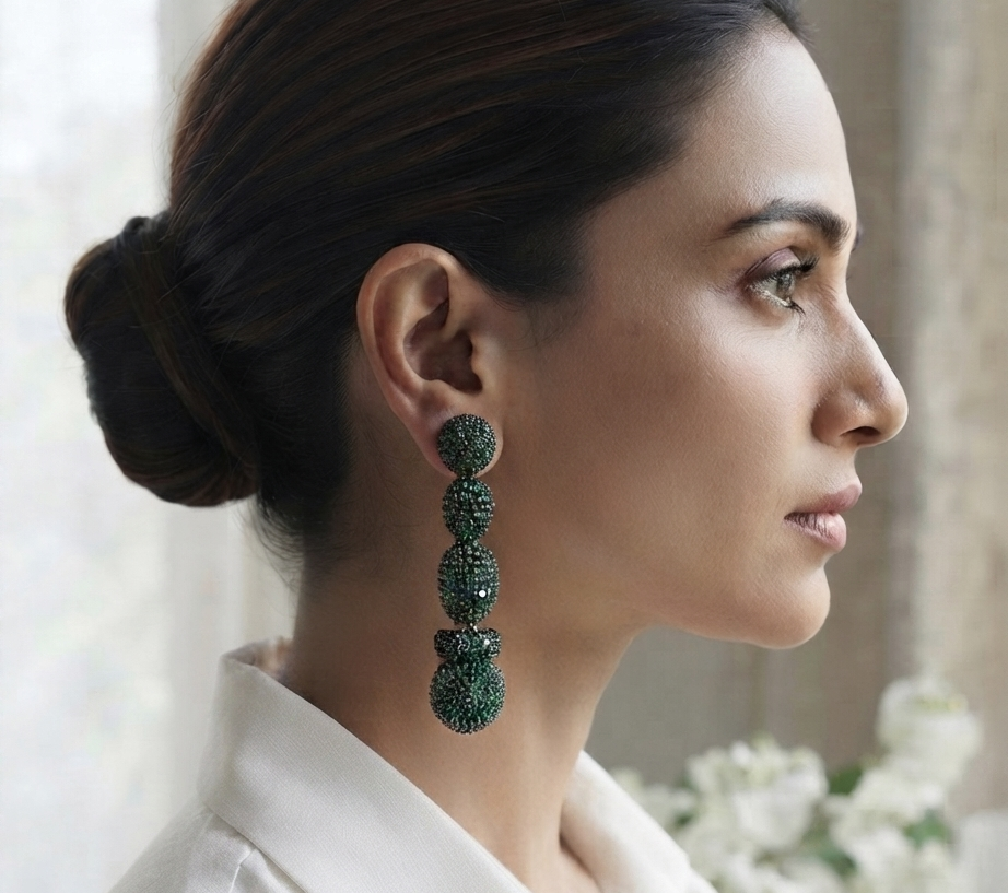 Green Ad Earrings (1-5505)(B)