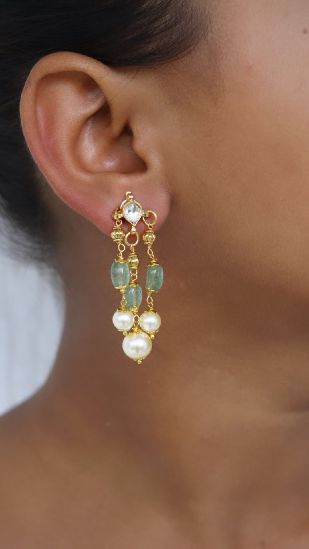 Kundan earrings (1-3424)(N) - JEWELSTYLE