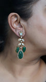 Dark Green Polki Earrings (1-4154)(B)