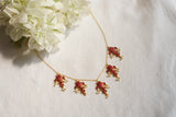 Pink Stone Fish Kundan Necklace (4-9723)