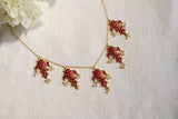 Pink Stone Fish Kundan Necklace (4-9723)