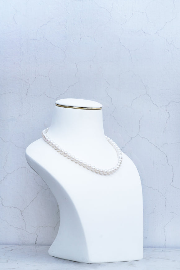 7MM WHITE PEARL NECKLACE (8-7)(OP)