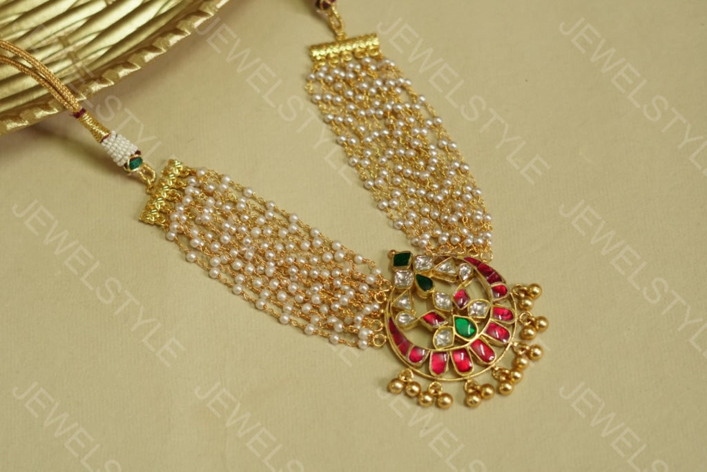 Pendant choker necklace (4-7491)(R)(preorder) - JEWELSTYLE