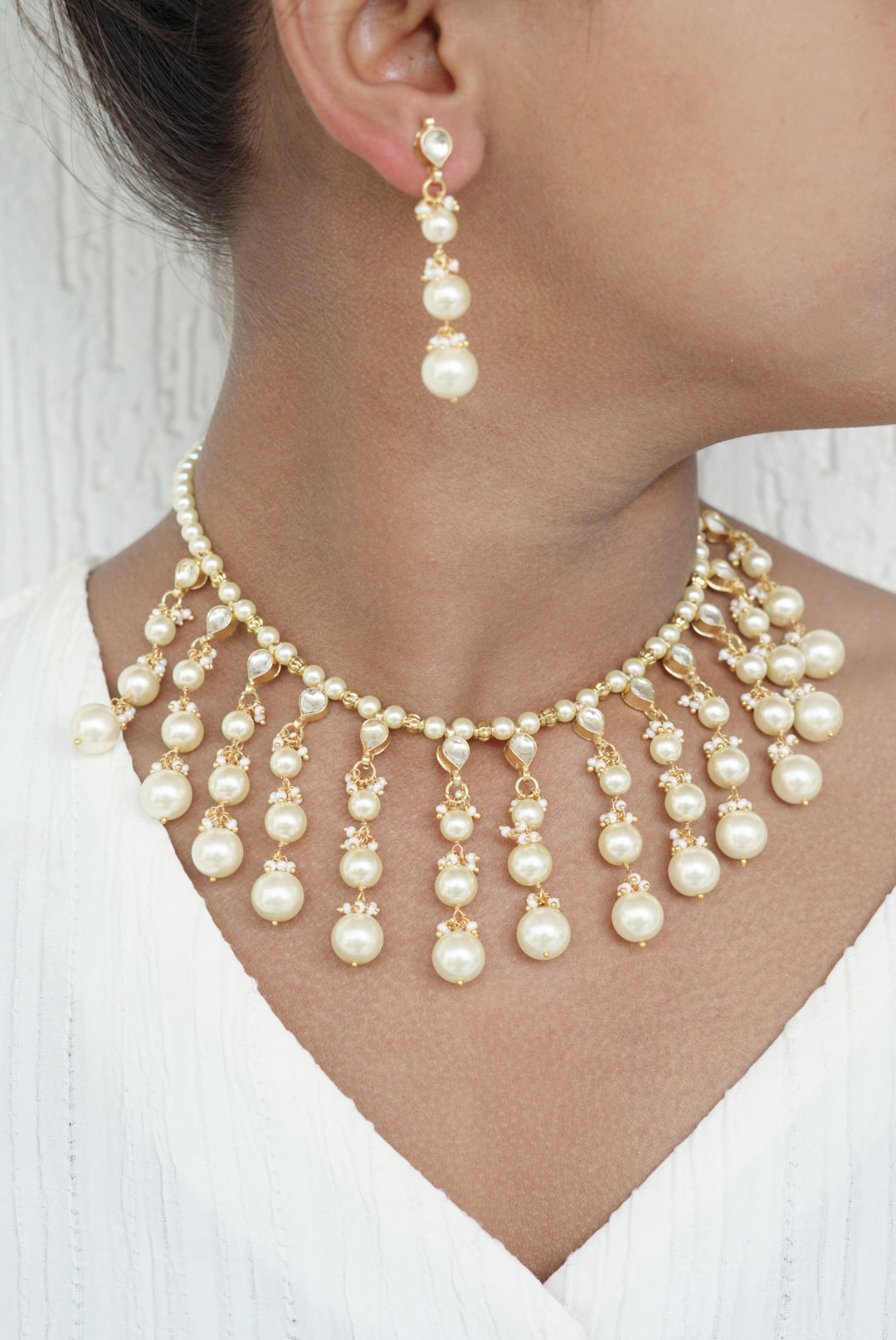 Kundan Beads necklace set (4-6681)(N) - JEWELSTYLE