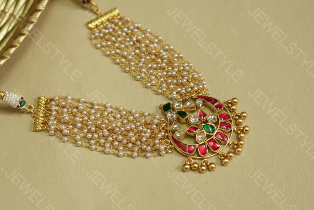 Pendant choker necklace (4-7491)(R)(preorder) - JEWELSTYLE