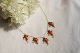 Pink Stone Fish Kundan Necklace (4-9723)