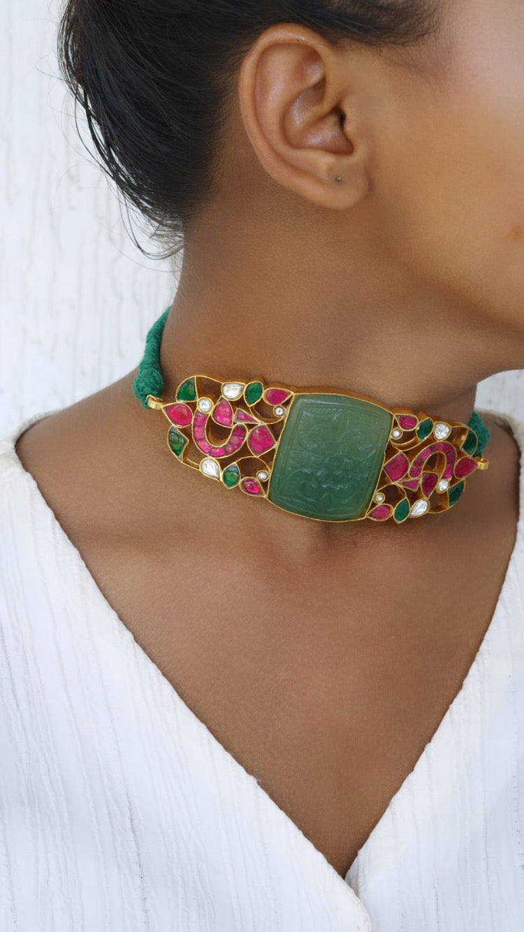 Kundan choker(4-6325)(R)(preorder) - JEWELSTYLE