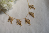 White Stone Fish  Kundan Necklace (4-9724)(R)
