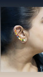 Navratan kundan earcuff Earrings (1-4137)(R)