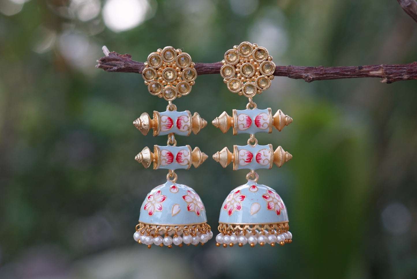 Meena work jhumki (1-3635) - JEWELSTYLE
