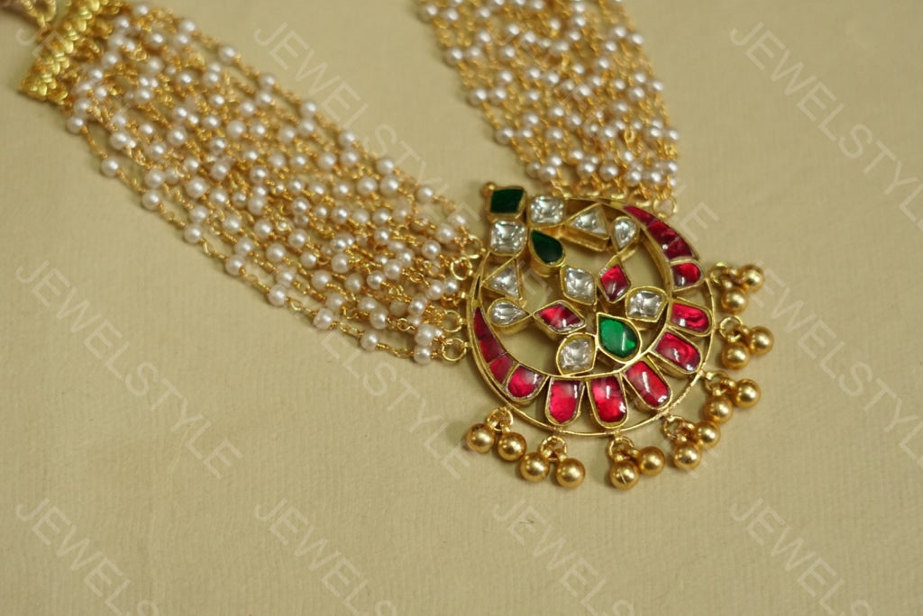 Pendant choker necklace (4-7491)(R)(preorder) - JEWELSTYLE
