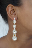 White polki earring (1-3365)(B)