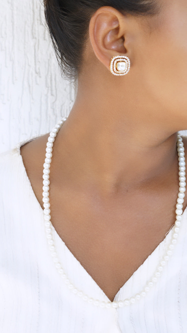 Pearl polki necklace set (4-5743)(B) DISCOUNTED) - JEWELSTYLE