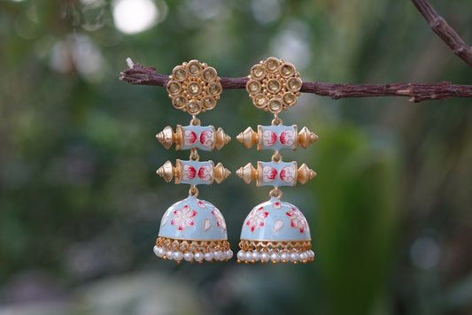 Meena work jhumki (1-3635) - JEWELSTYLE