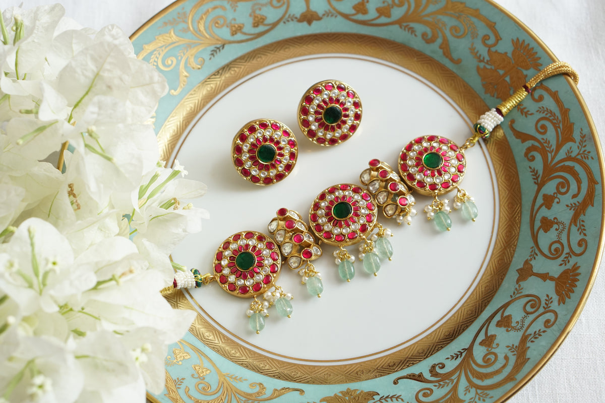 Kundan Choker Set (4-9729)(R)