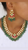 KUNDAN NECKLACE SET (4-6412)(R)(preorder)