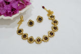 Amethyst Kundan necklace set (4-7249)(R)(Preorder delivers in 20-25days)