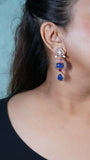 Blue stone polki earring(1-4165)(B)