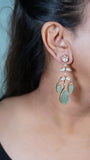 Light green stone Polki earring (1-3767)(B)