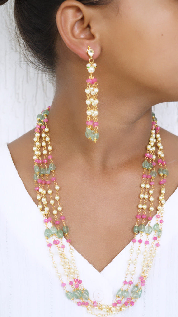 Beads necklace set (4-6699)(N) - JEWELSTYLE