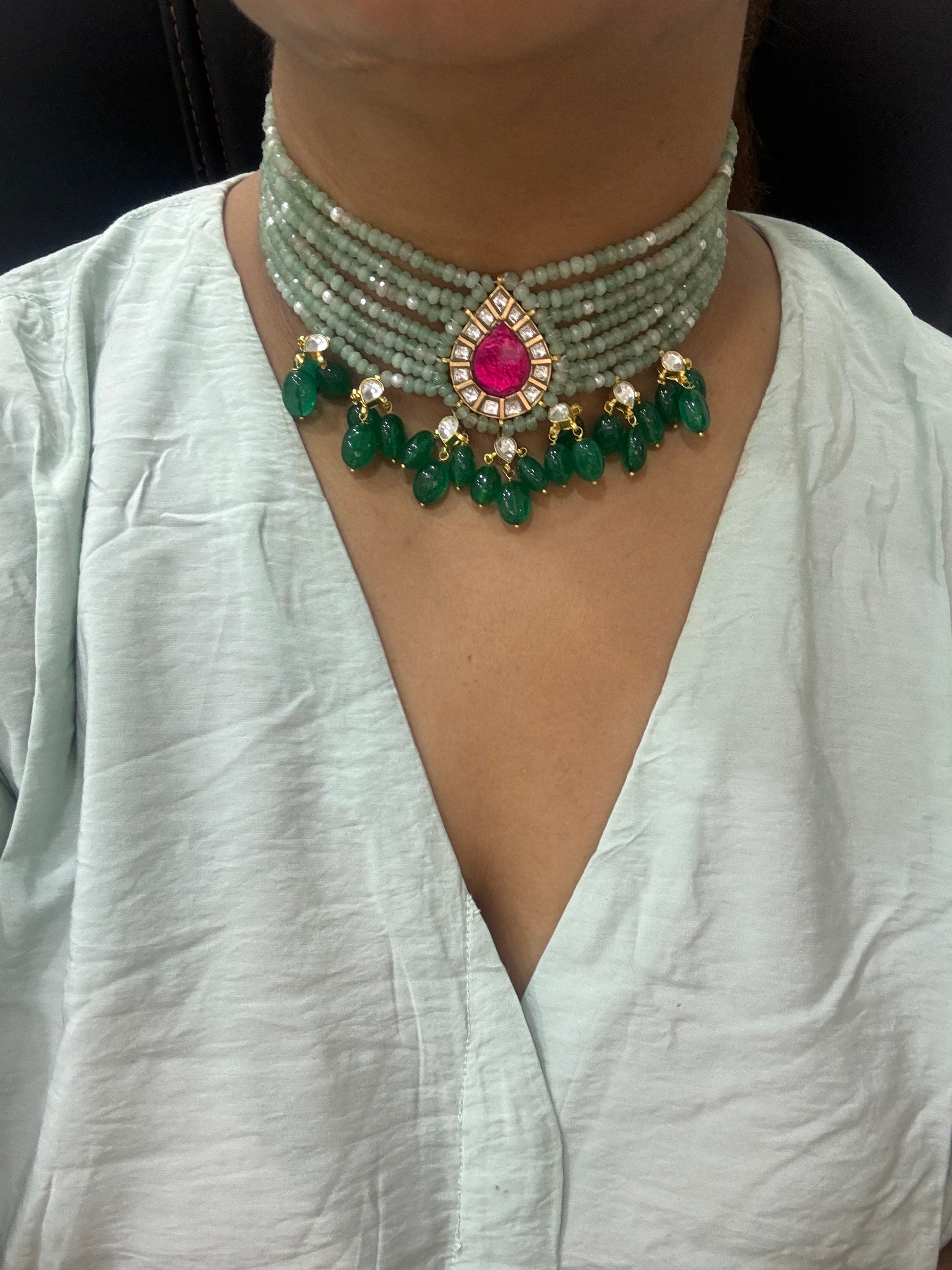 Kundan Choker (4-968)(R)(preorder) - JEWELSTYLE