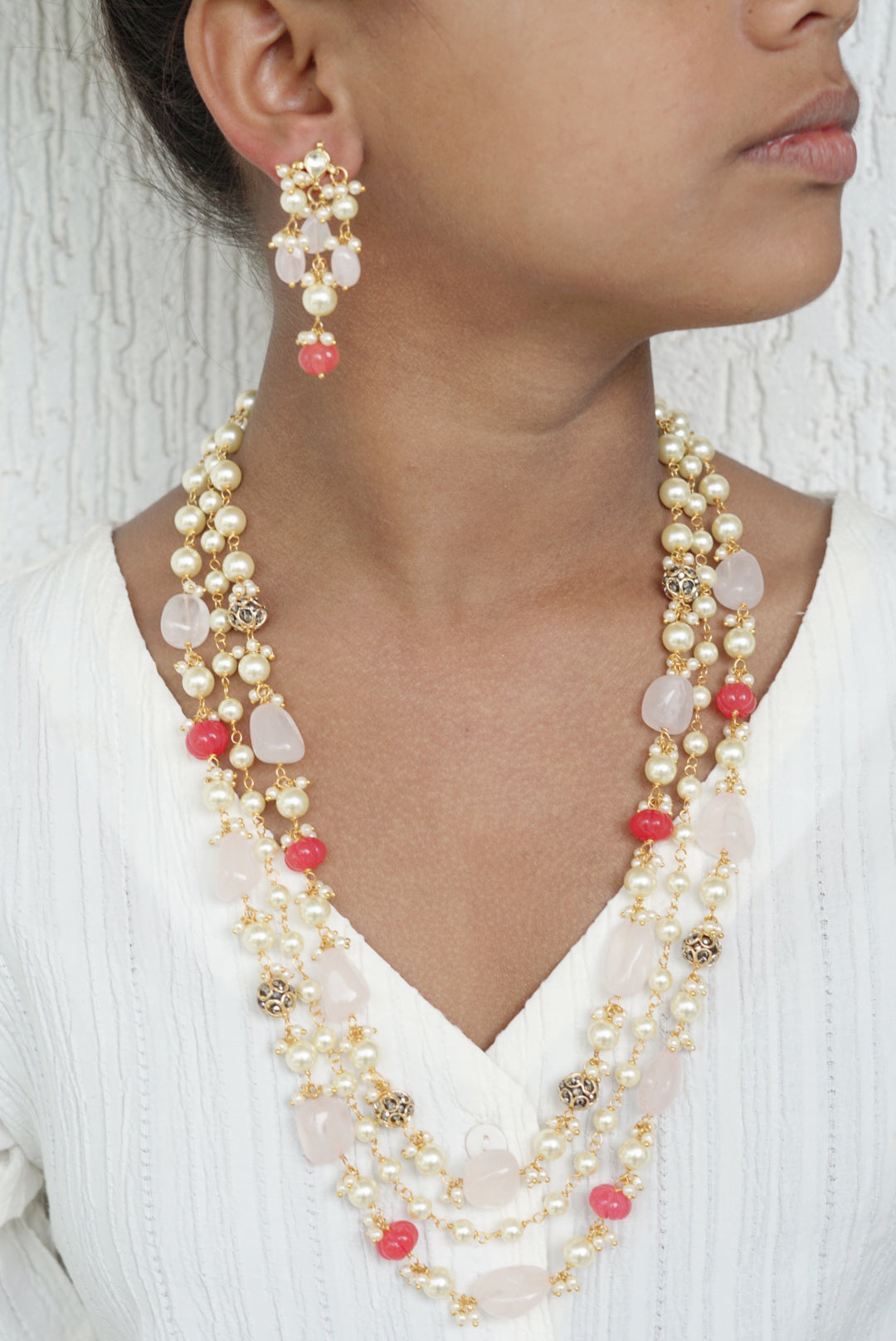 Beads necklace set (4-6688)(N)