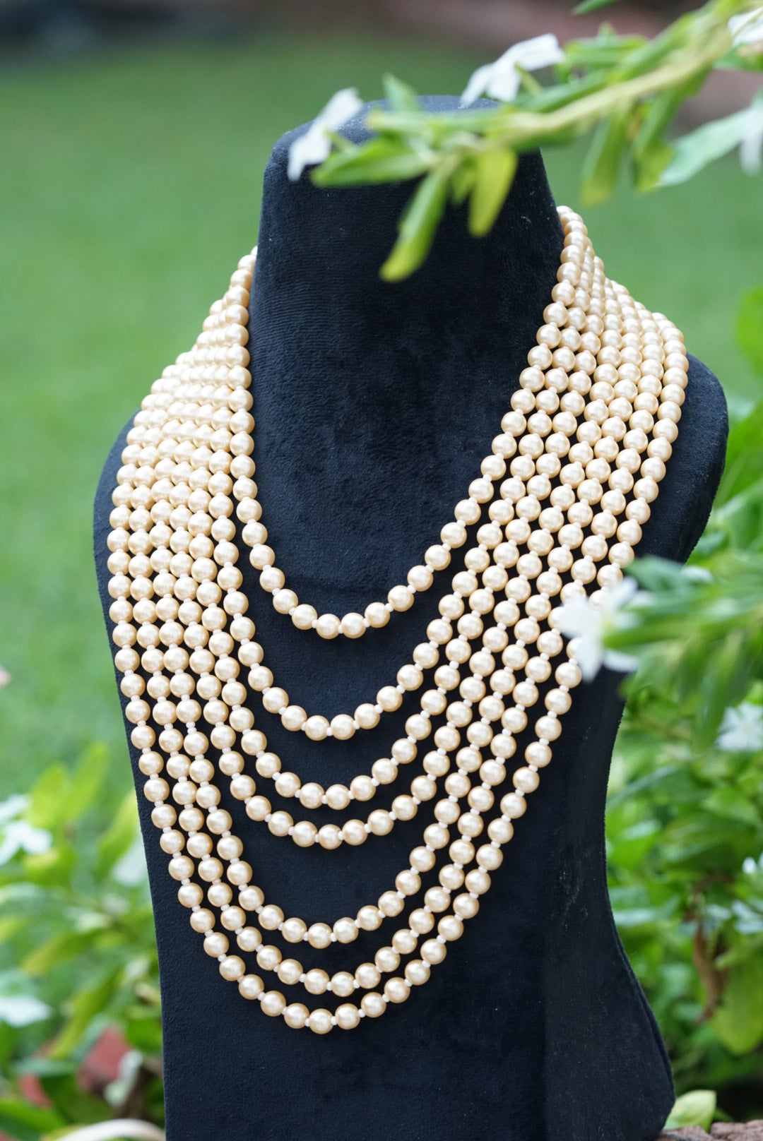 7 Line pearl necklace (4-7363)(N)
