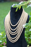 7 Line pearl necklace (4-7363)(N)