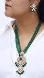Kundan polki pendant necklace set (4-5922)(B)