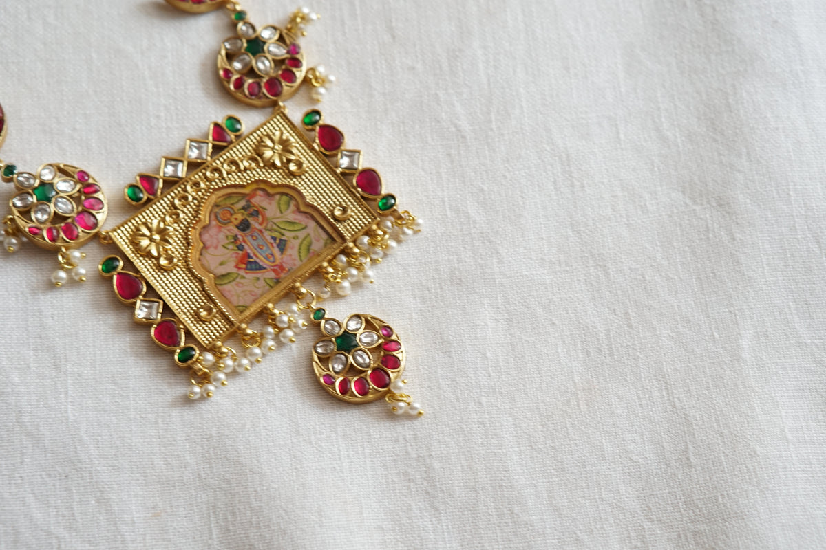 Kundan Necklace Set (4-9722)(R)
