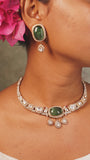 Light Green Polki Choker set (4-7996)(B)