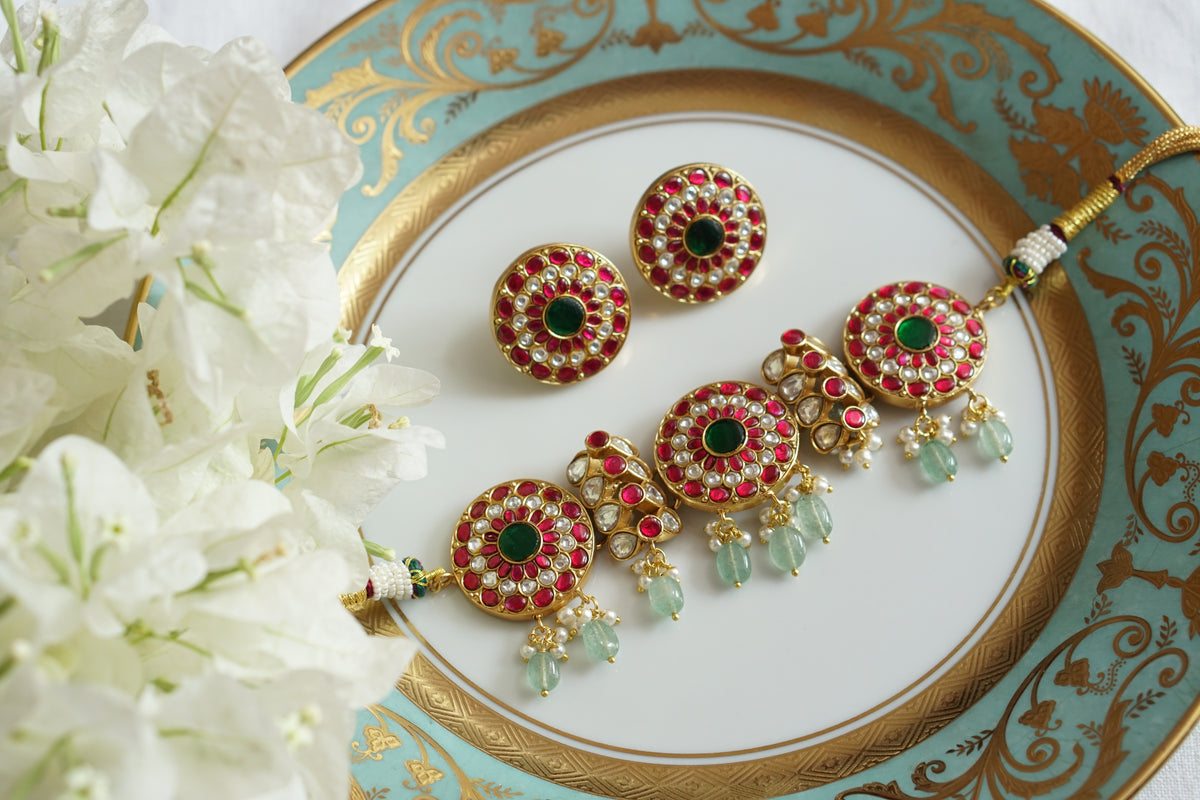 Kundan Choker Set (4-9729)(R)