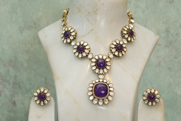 Kundan Polki  Necklace Set  (4-7350)(A)(AL READY DISCOUNTED)