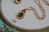 Kundan Pendant  necklace  set  (4-5790(R)(OFFER PIECE)