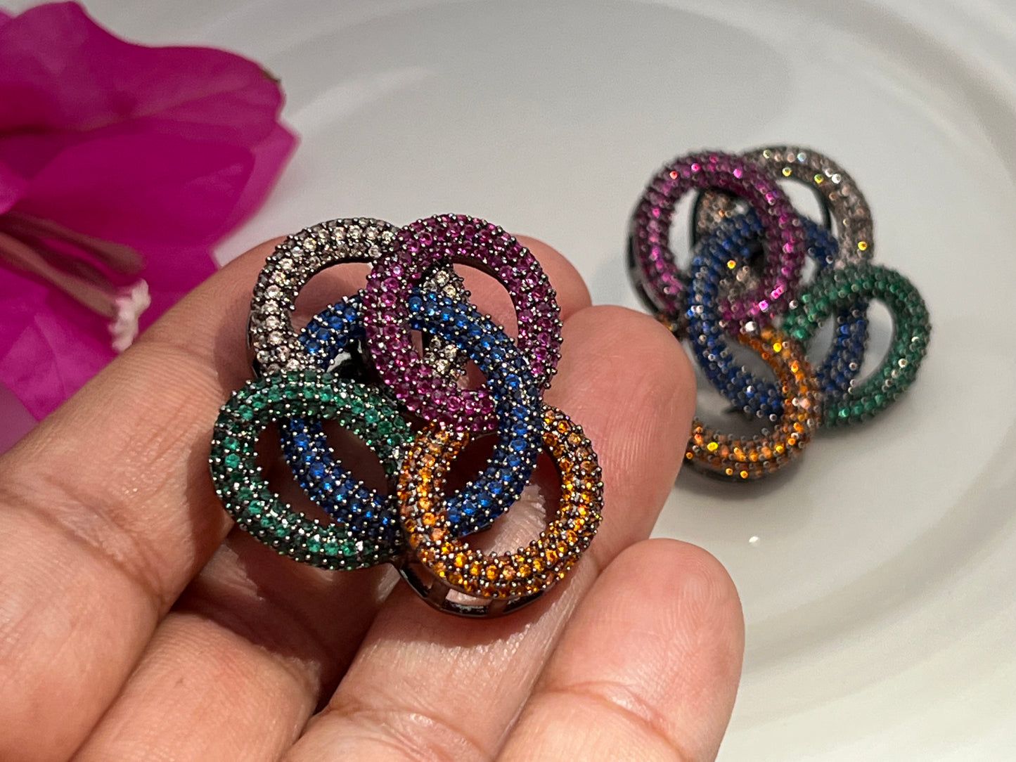 AD stone earrings (1-5208)(B)(From Turkey) (Copy) - JEWELSTYLE