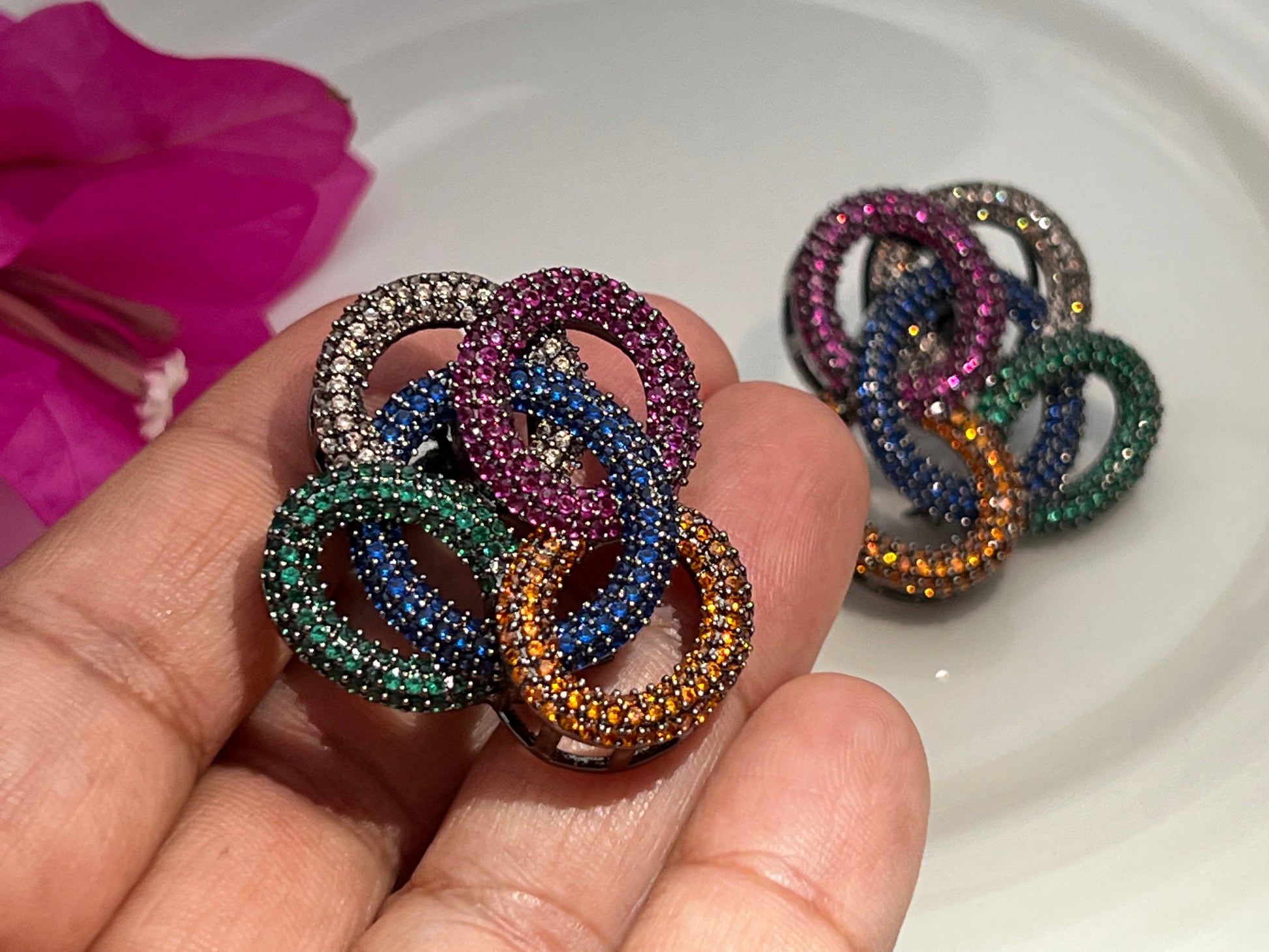 AD stone earrings (1-5208)(B)(From Turkey) (Copy) - JEWELSTYLE