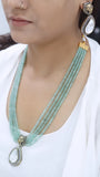 Kundan polki pendant necklace set (4-6000)(B)