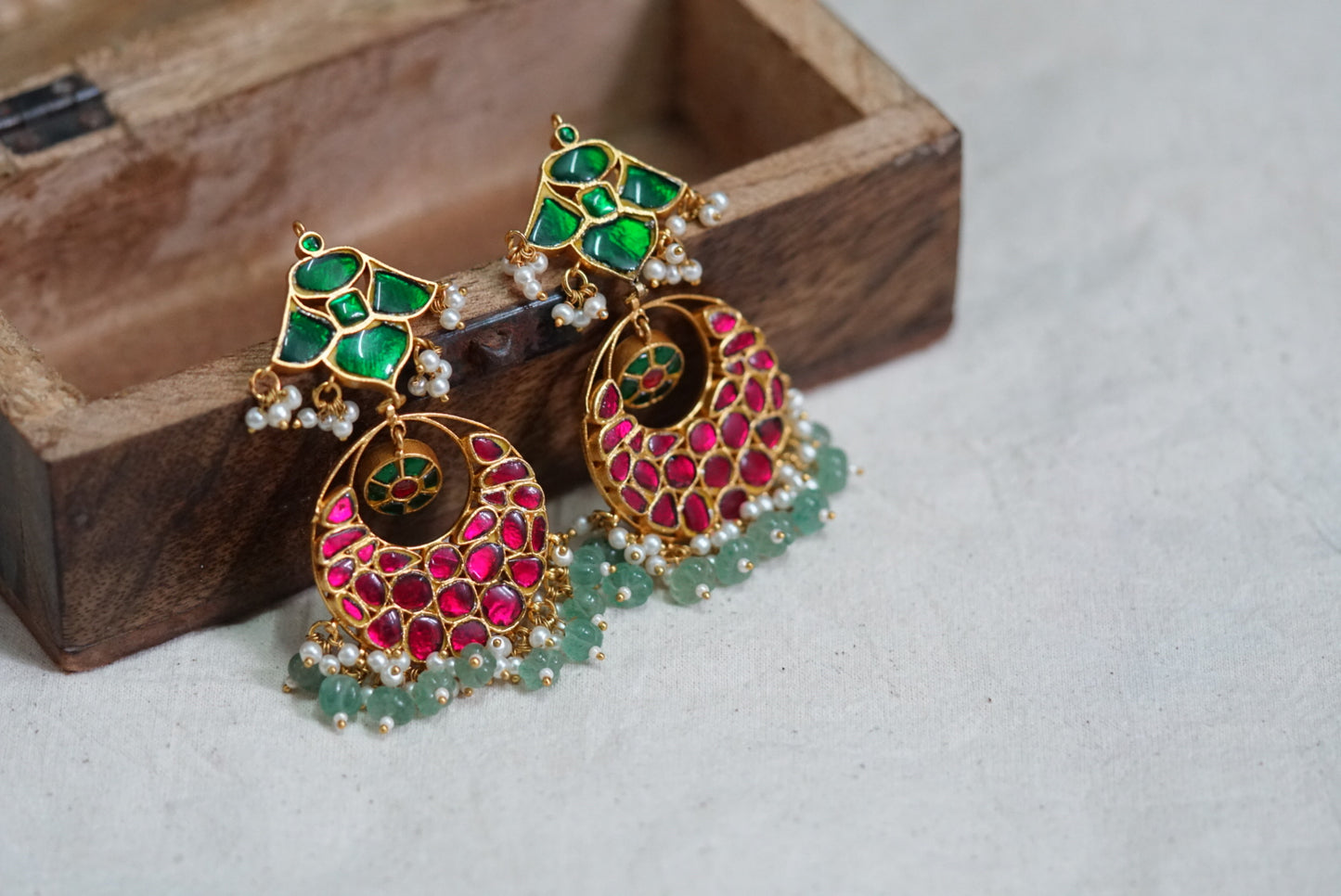 Kundan earring (1-2975)(A)(DISCOUNTED) - JEWELSTYLE