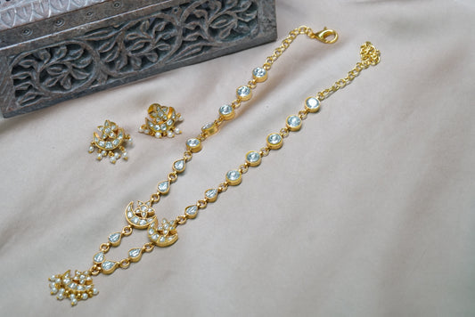 White Kundan  Necklace set (4-5472)(R)(PREORDER) - JEWELSTYLE